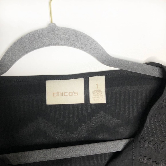 CHICO'S Black Swiss Dot Blouse - Picture 4 of 4